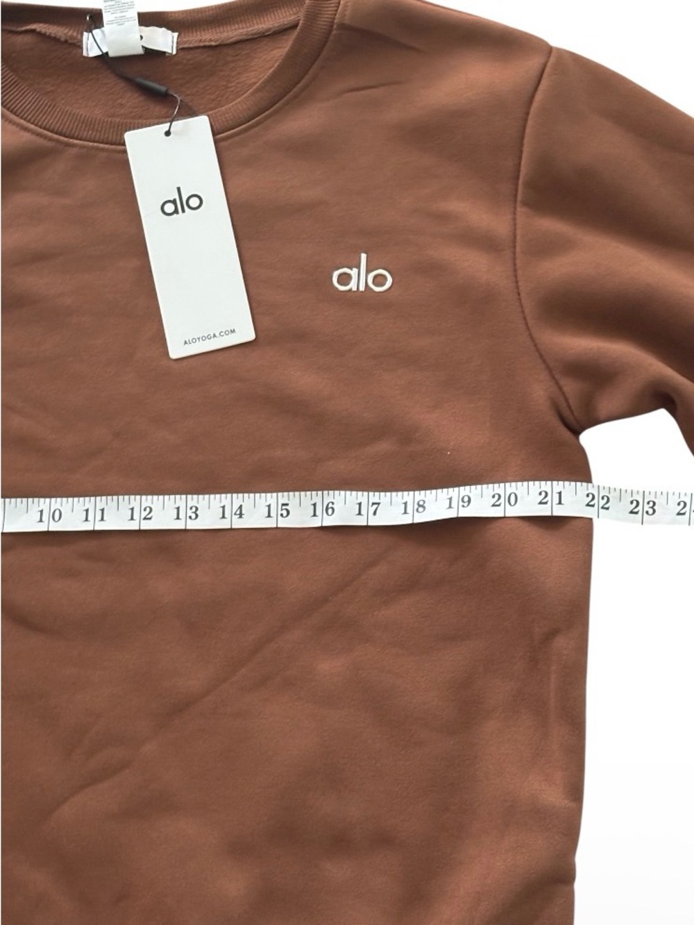 Alo Women’s Brown 2-Piece Sweatsuit Set L Crewneck Drawstring Elastic - Picture 5 of 9